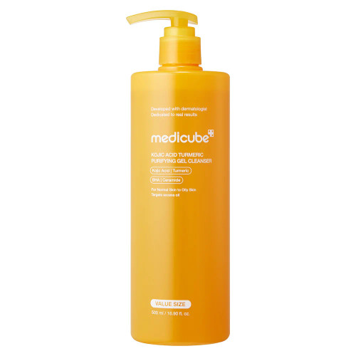 شوینده روشنکننده کوجیک اسید و زردچوبه مدی کیوب-مدیکوب 500 میل | Medicube Kojic Acid Turmeric Gel to Foam Cleanser | ژل شوینده ضدلک و شفافکننده پوست اورجینال