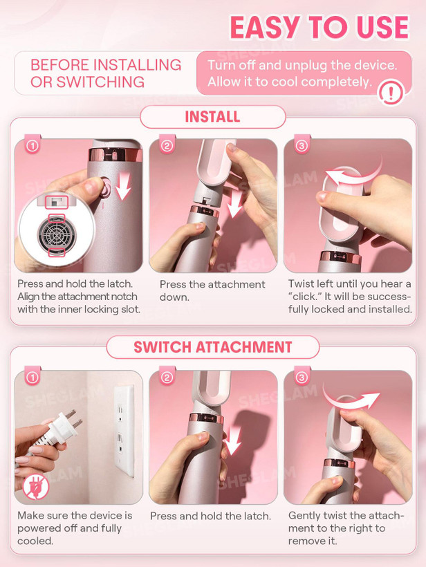 سشوار و حالت دهنده مولتی استایلر شیگلم SHEGLAM Blowout Bliss All-In-One Multi-Styler | استایلر چندکاره 5 در 1 مو اورجینال -تضمین اصالت کالا